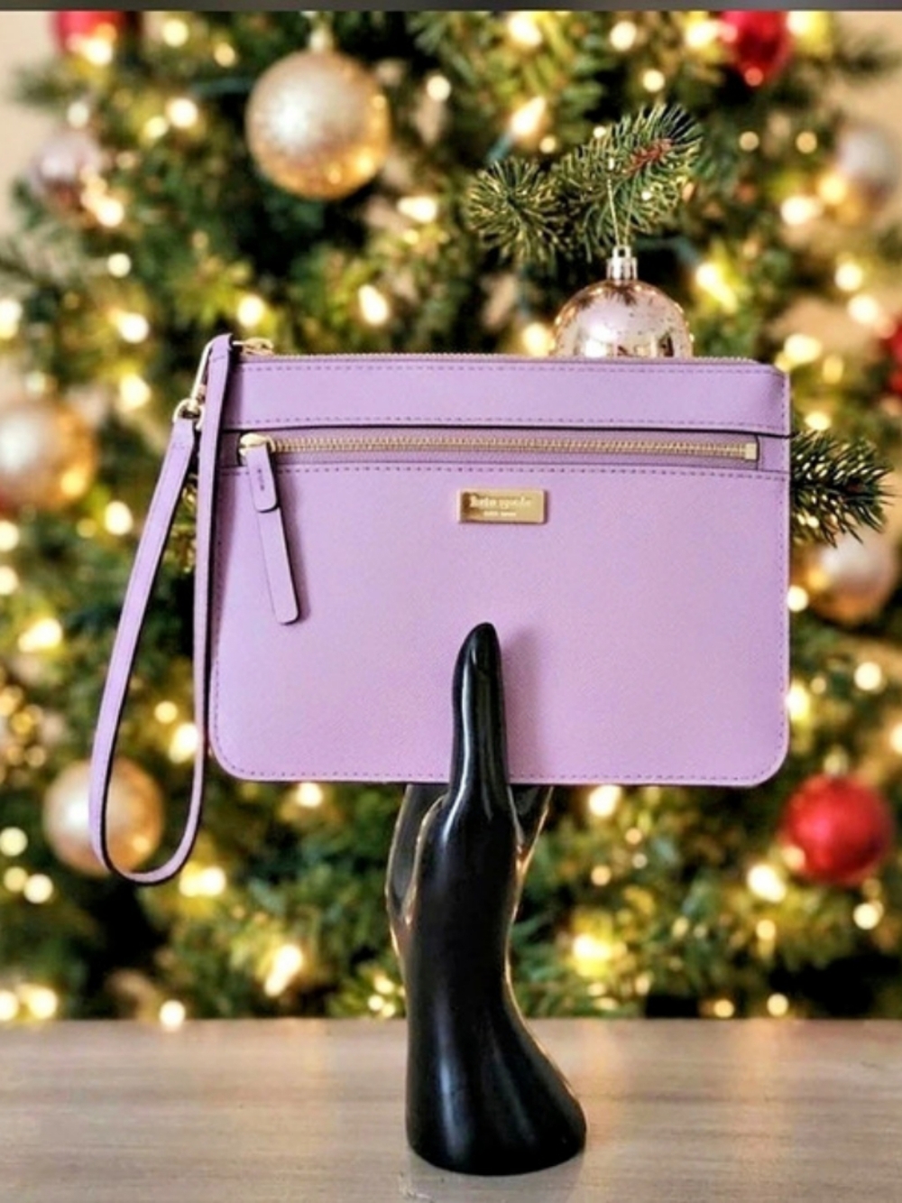 Kate Spade Saffiano Leather Full-Zip Wristlet Lavender NWOT